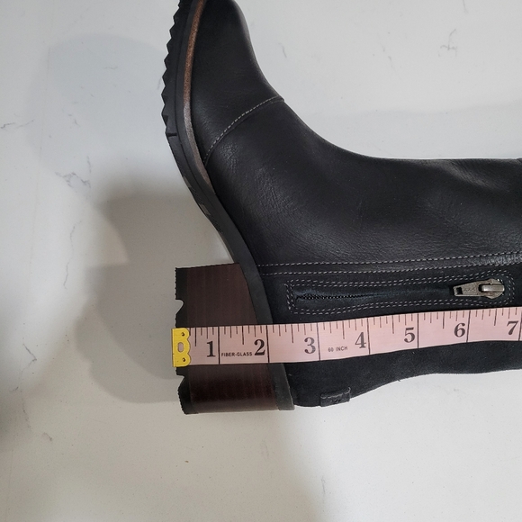 Sorel Cate Tall Boot Black Leather Suede Size 7 - Picture 9 of 11